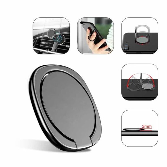 Finger Ring Mini Metal Phone Holder - Picture 2 of 4